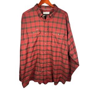 Poncho Men's Red and Black Plaid Button Down Shirt